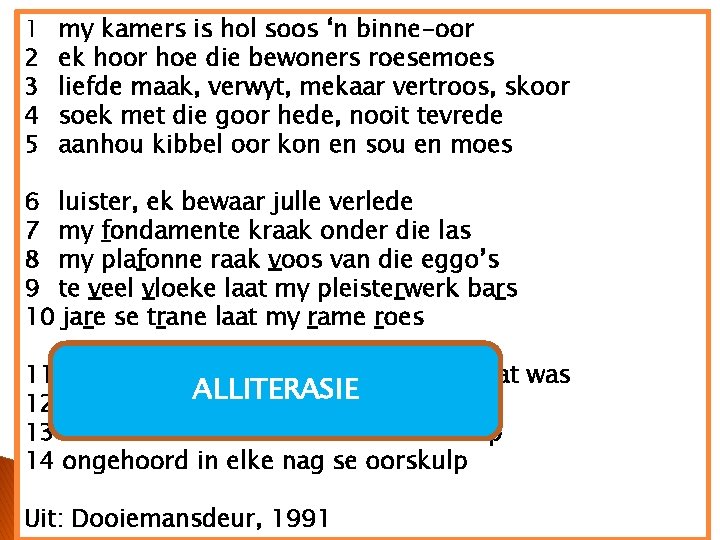 1 2 3 4 5 my kamers is hol soos ‘n binne-oor ek hoor