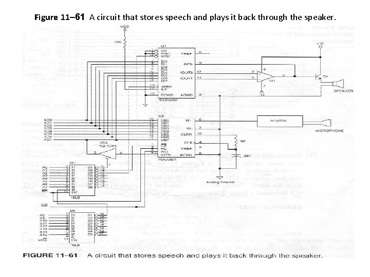 Figure 11– 61 A circuit that stores speech and plays it back through the