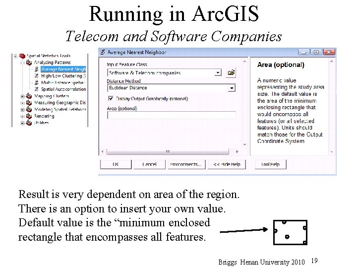 Running in Arc. GIS Telecom and Software Companies Result is very dependent on area