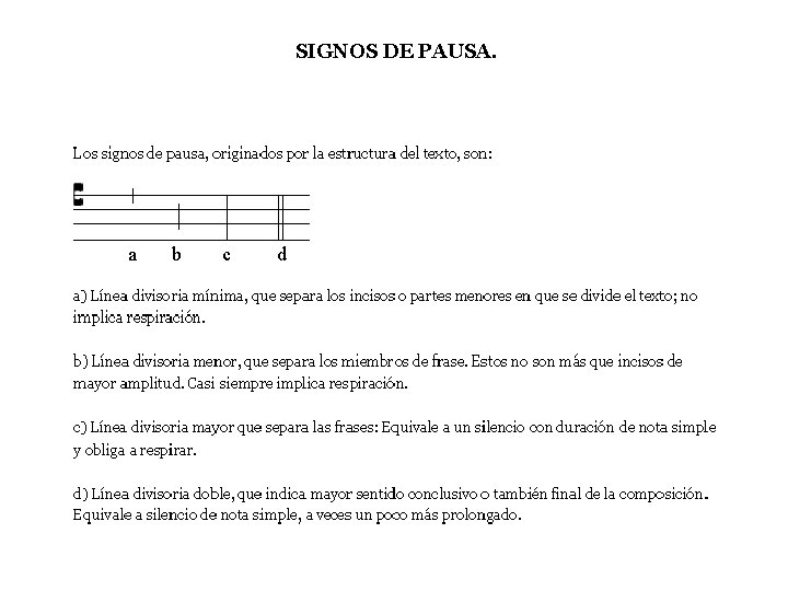 SIGNOS DE PAUSA. 