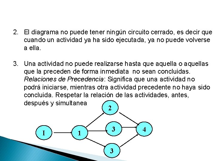 2. El diagrama no puede tener ningún circuito cerrado, es decir que cuando un 2. El diagrama no puede tener ningún circuito cerrado, es decir que cuando un
