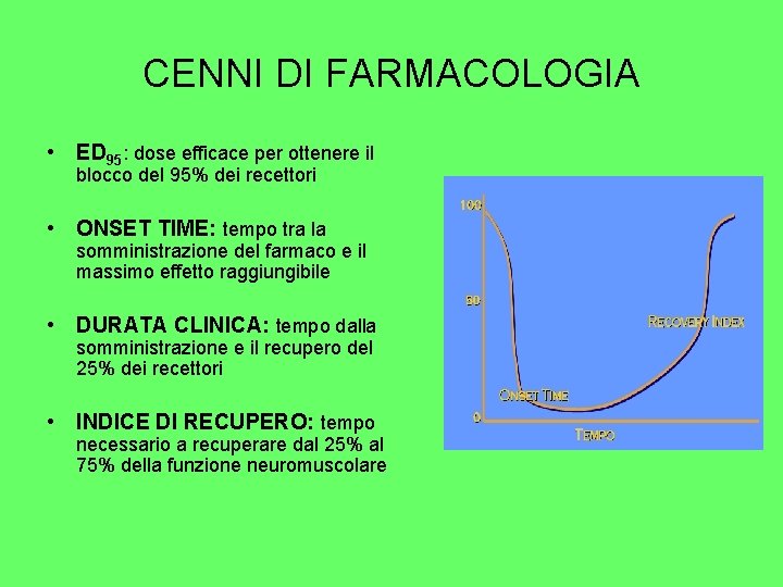 CENNI DI FARMACOLOGIA • ED 95: dose efficace per ottenere il blocco del 95%