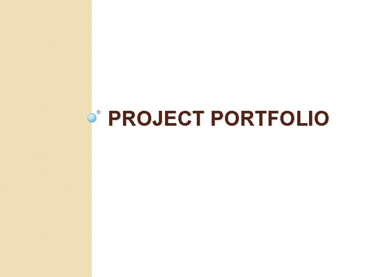 PROJECT PORTFOLIO 