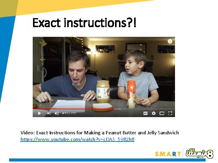 Exact instructions? ! Video: Exact Instructions for Making a Peanut Butter and Jelly Sandwich