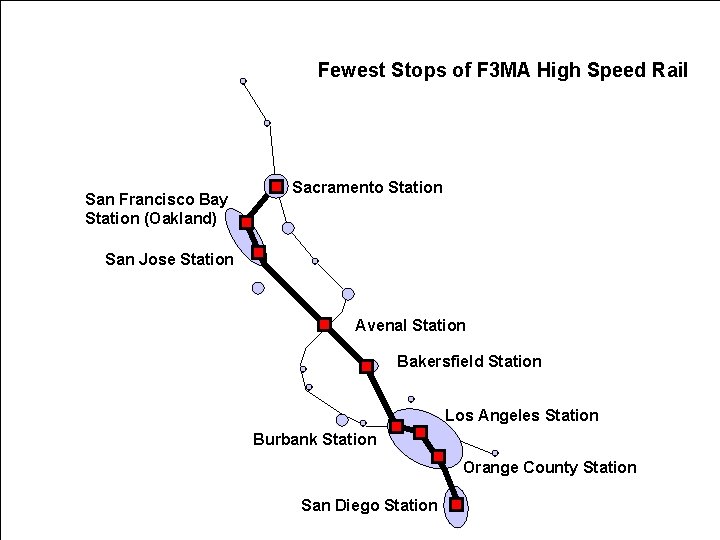 Fewest Stops of F 3 MA High Speed Rail San Francisco Bay Station (Oakland)