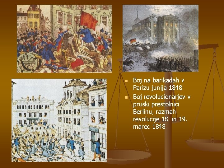 n n Boj na barikadah v Parizu junija 1848 Boj revolucionarjev v pruski prestolnici