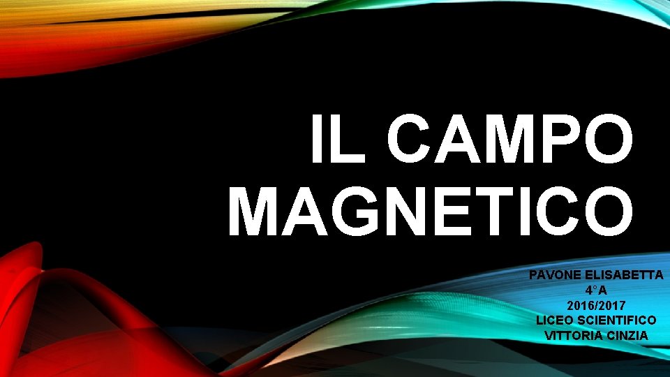 IL CAMPO MAGNETICO PAVONE ELISABETTA 4°A 2016/2017 LICEO SCIENTIFICO VITTORIA CINZIA 