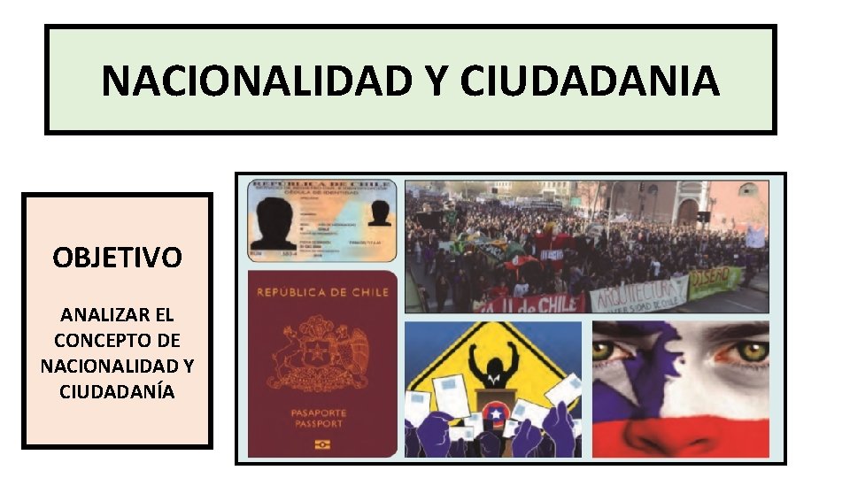 NACIONALIDAD Y CIUDADANIA OBJETIVO ANALIZAR EL CONCEPTO DE NACIONALIDAD Y CIUDADANÍA 