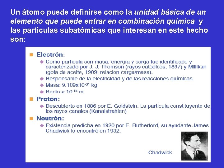 Un átomo puede definirse como la unidad básica de un elemento que puede entrar