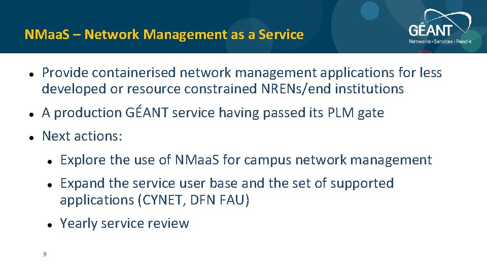 NMaa. S – Network Management as a Service Provide containerised network management applications for
