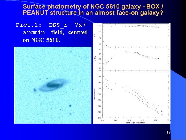 Surface photometry of NGC 5610 galaxy - BOX / PEANUT structure in an almost