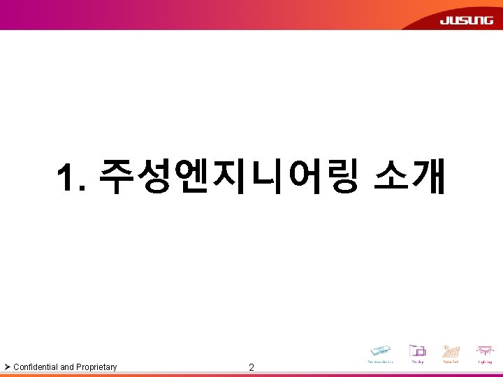 1. 주성엔지니어링 소개 Ø Confidential and Proprietary 2 Innovation & Culture 