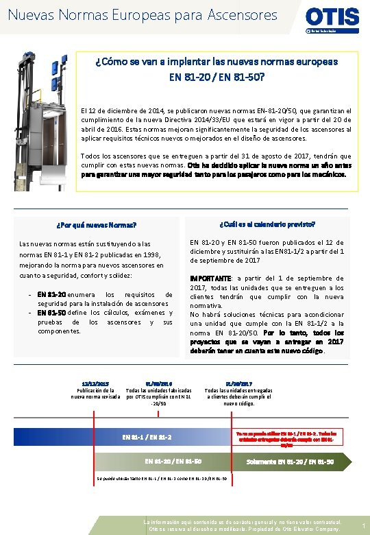 Nuevas Normas Europeas para Ascensores ¿Cómo se van a implantar las nuevas normas europeas