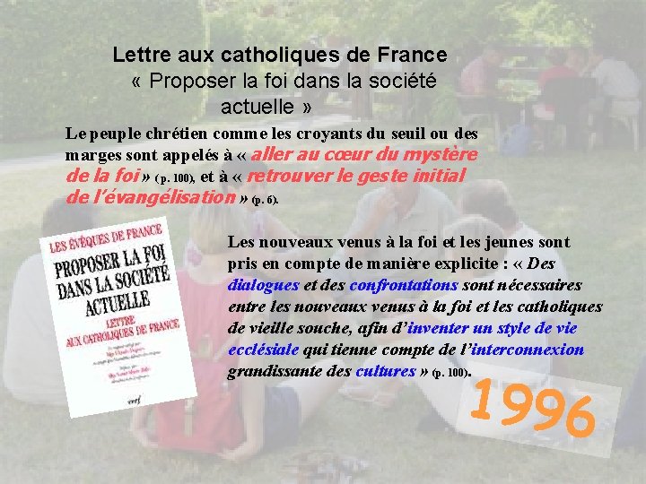 Lettre aux catholiques de France « Proposer la foi dans la société actuelle »