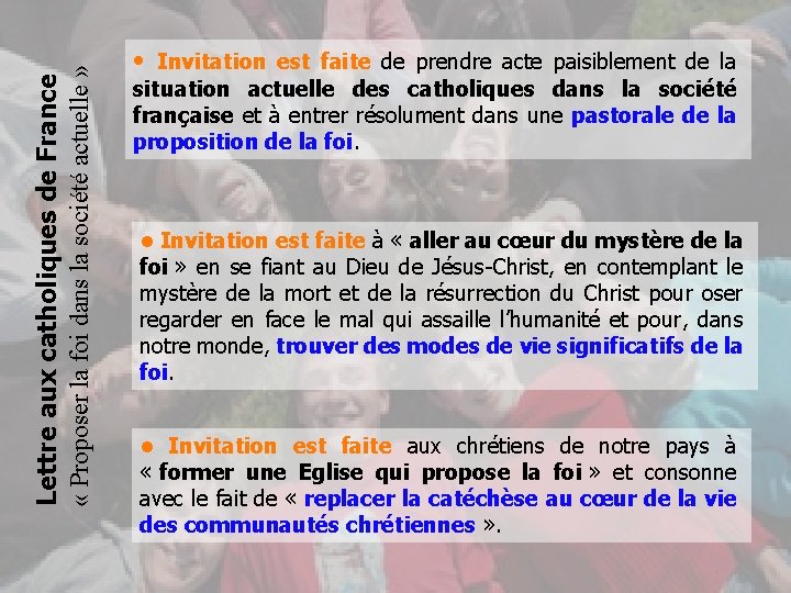 Lettre aux catholiques de France « Proposer la foi dans la société actuelle »