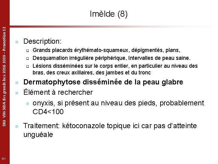 DIU VIH-SIDA des grands lacs 2018 -2019 – Promotion 12 Imèlde (8) 61 n