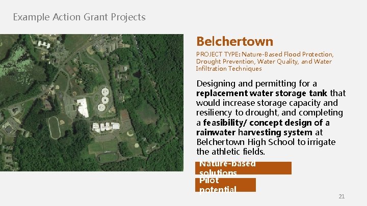 Example Action Grant Projects Belchertown PROJECT TYPE: Nature-Based Flood Protection, Drought Prevention, Water Quality, Example Action Grant Projects Belchertown PROJECT TYPE: Nature-Based Flood Protection, Drought Prevention, Water Quality,