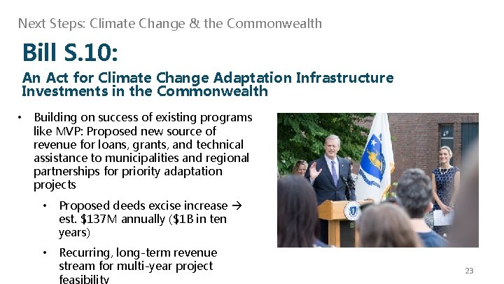 Next Steps: Climate Change & the Commonwealth Bill S. 10: An Act for Climate Next Steps: Climate Change & the Commonwealth Bill S. 10: An Act for Climate