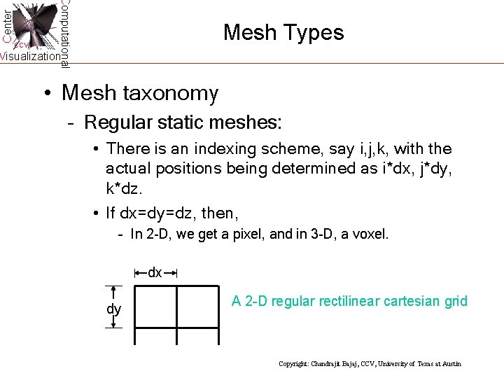 Center Computational CCV Mesh Types Visualization • Mesh taxonomy – Regular static meshes: • Center Computational CCV Mesh Types Visualization • Mesh taxonomy – Regular static meshes: •