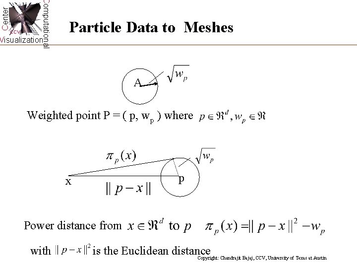 Center Computational CCV Particle Data to Meshes Visualization A Weighted point P = ( Center Computational CCV Particle Data to Meshes Visualization A Weighted point P = (