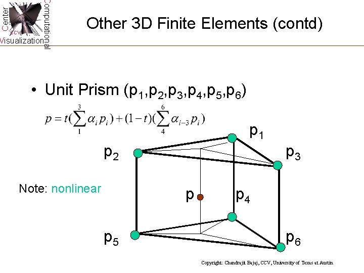 Center Computational CCV Other 3 D Finite Elements (contd) Visualization • Unit Prism (p Center Computational CCV Other 3 D Finite Elements (contd) Visualization • Unit Prism (p