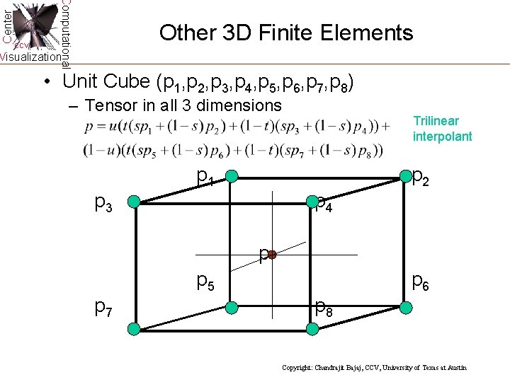 Center Computational CCV Other 3 D Finite Elements Visualization • Unit Cube (p 1, Center Computational CCV Other 3 D Finite Elements Visualization • Unit Cube (p 1,