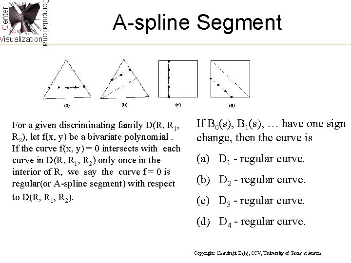 Center Computational CCV A-spline Segment Visualization For a given discriminating family D(R, R 1, Center Computational CCV A-spline Segment Visualization For a given discriminating family D(R, R 1,