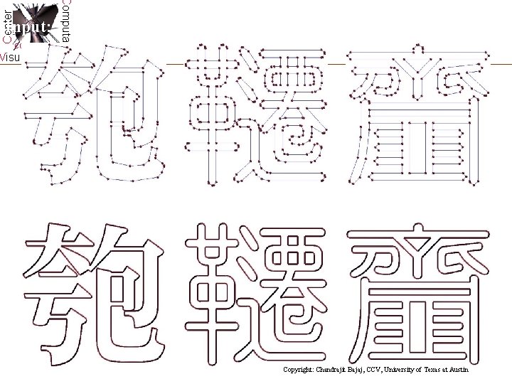 Center CCV Computational Input: Visualization G 1 / D 4 curves: Copyright: Chandrajit Bajaj, Center CCV Computational Input: Visualization G 1 / D 4 curves: Copyright: Chandrajit Bajaj,