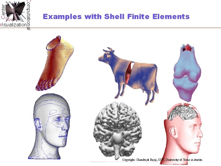 Center Computational CCV Examples with Shell Finite Elements Visualization Copyright: Chandrajit Bajaj, CCV, University Center Computational CCV Examples with Shell Finite Elements Visualization Copyright: Chandrajit Bajaj, CCV, University