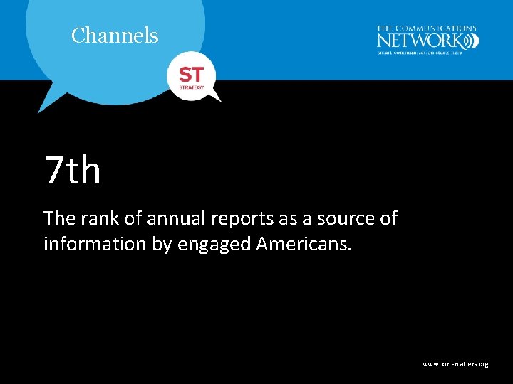 Channels 7 th The rank of annual reports as a source of information by