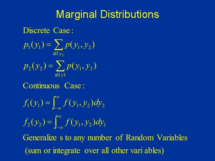 Marginal Distributions 
