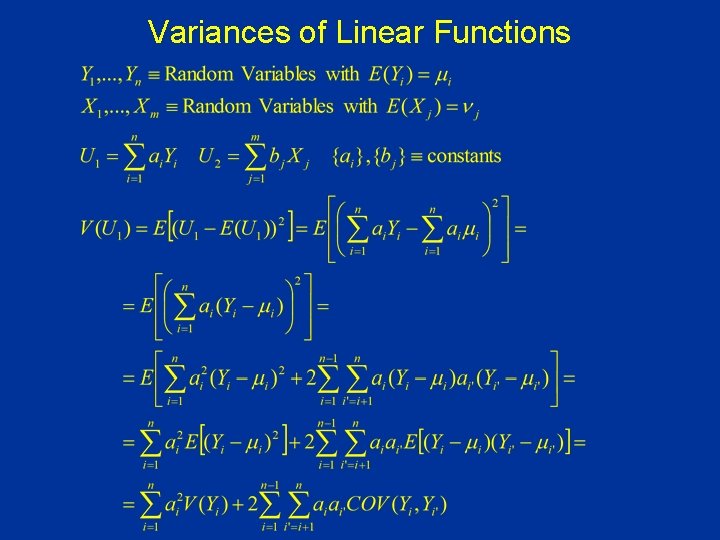 Variances of Linear Functions 