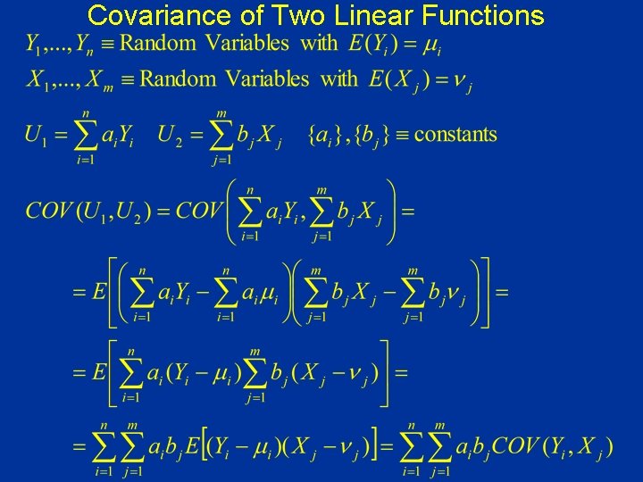 Covariance of Two Linear Functions 