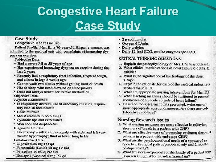 Congestive Heart Failure Case Study 