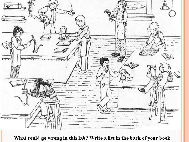 What could go wrong in this lab? Write a list in the back of