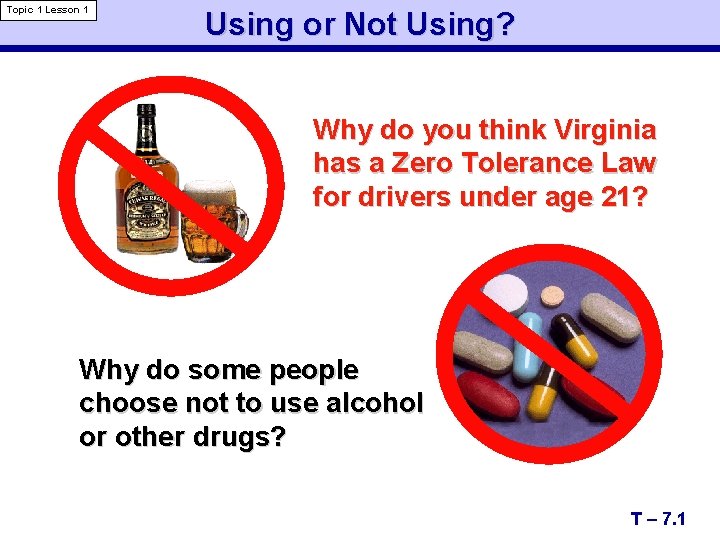 Topic 1 Lesson 1 Using or Not Using? Why do you think Virginia has