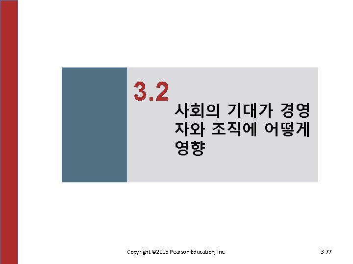 3. 2 사회의 기대가 경영 자와 조직에 어떻게 영향 Copyright © 2015 Pearson Education,