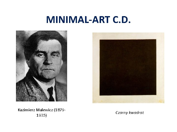 MINIMAL-ART C. D. Kazimierz Malewicz (18791935) ICzarny kwadrat 
