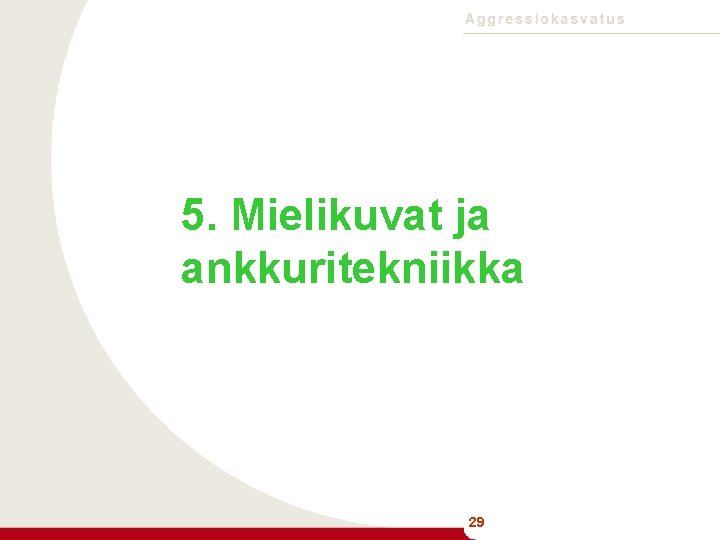 5. Mielikuvat ja ankkuritekniikka 29 