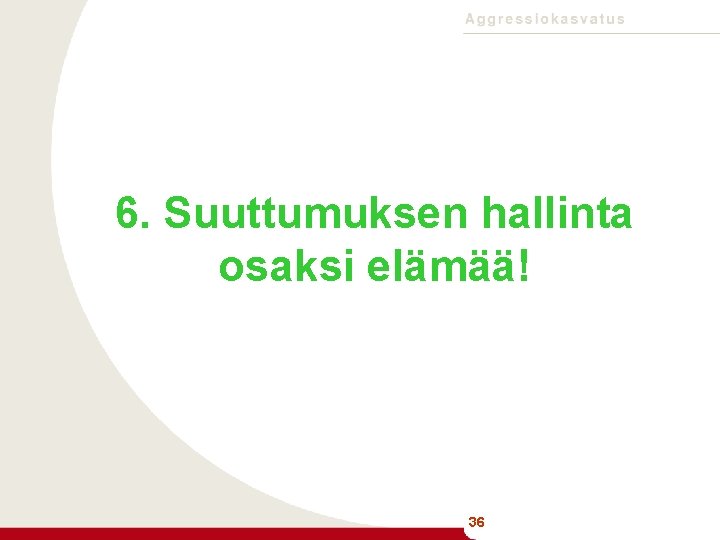 6. Suuttumuksen hallinta osaksi elämää! 36 