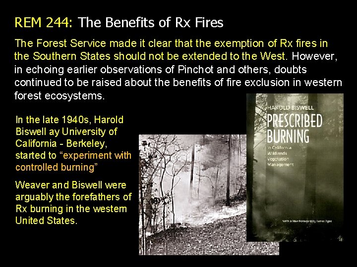 REM 244: The Benefits of Rx Fires The Forest Service made it clear that REM 244: The Benefits of Rx Fires The Forest Service made it clear that