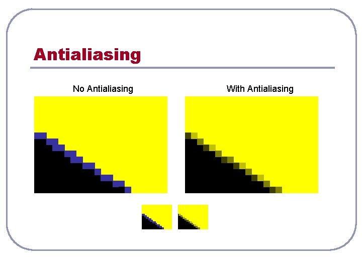 Antialiasing No Antialiasing With Antialiasing 