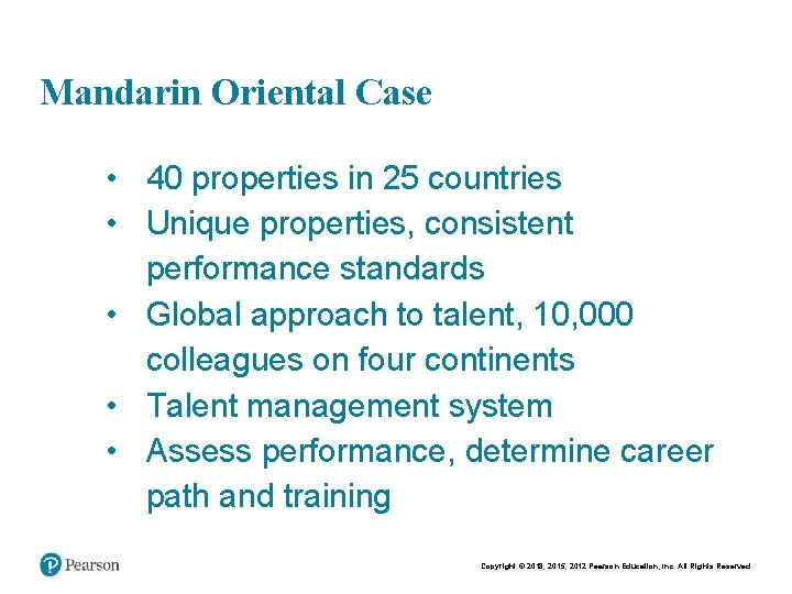 Chapt er 5 20 Mandarin Oriental Case • 40 properties in 25 countries • Chapt er 5 20 Mandarin Oriental Case • 40 properties in 25 countries •