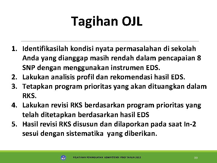 Tagihan OJL 1. Identifikasilah kondisi nyata permasalahan di sekolah Anda yang dianggap masih rendah