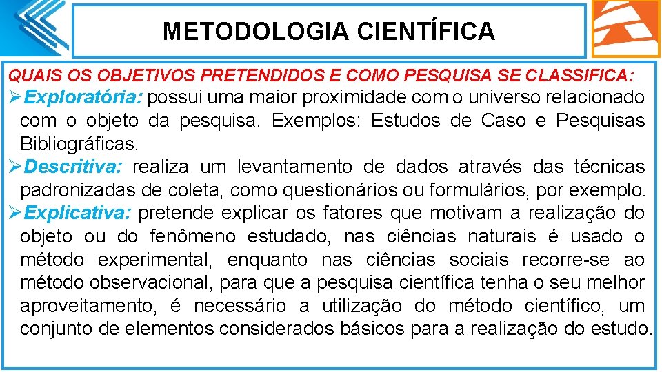METODOLOGIA CIENTFICA Prof Sidnei Silva CRASP 125 622