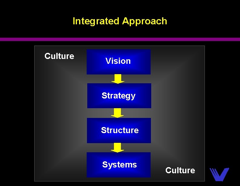 Integrated Approach Culture Vision Strategy Structure Systems Culture 