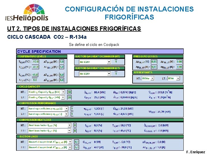 CONFIGURACIÓN DE INSTALACIONES FRIGORÍFICAS UT 2. TIPOS DE INSTALACIONES FRIGORÍFICAS CICLO CASCADA CO 2