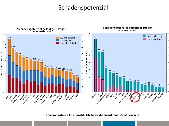 Schadenspotenzial Konsummotive – Konsumstil - Mittelwahl – Dosishöhe - Zusatzkonsum 23 
