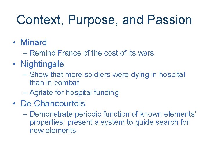 Context, Purpose, and Passion • Minard – Remind France of the cost of its