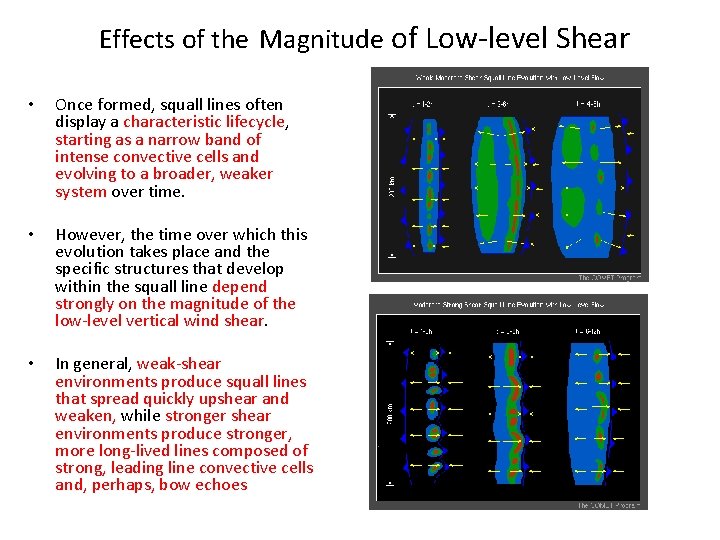 Effects of the Magnitude of Low-level Shear • Once formed, squall lines often display